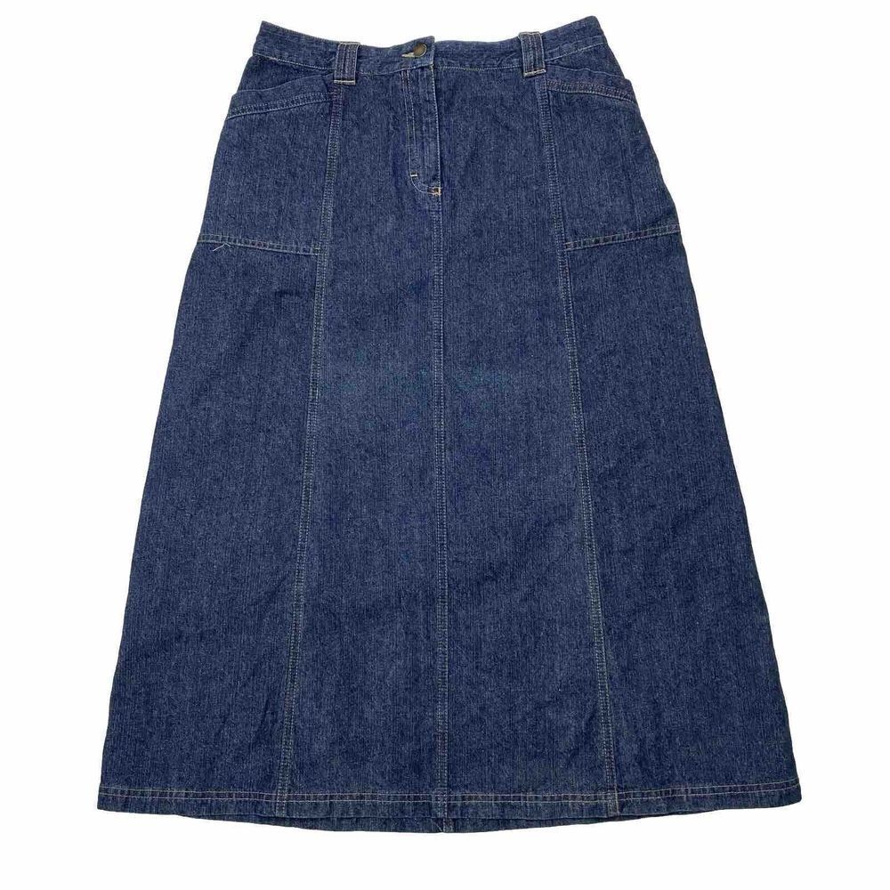 Classic Dark Blue Denim A-Line Skirt